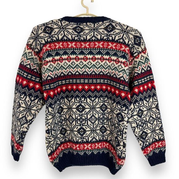 GH Bass and Co Sweater Fair Isle Shetland Wool Heavyweight Multicolor Nordic L - Picture 4 of 15